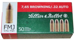 Munitions Sellier Bellot 32 ACP FMJ (7,65) - boite de 50 - PROMOTION si achat 4 boites