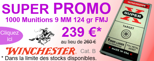 SUPER PROMO - Munitions Winchester 9X19 MM 124 gr FMJ