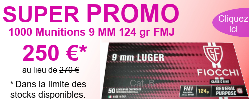 SUPER PROMO - Munitions Fiocchi 9X19 MM 124 gr FMJ